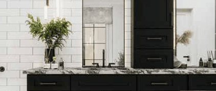 IB — Iron Black cabinetry shown in an IQ+ catalog kitchen example