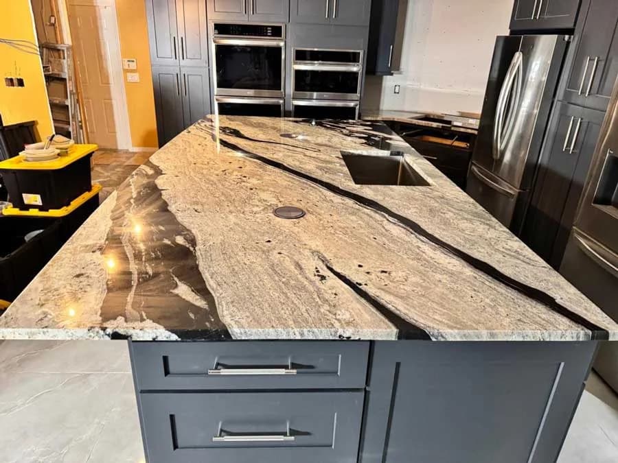 IQ+ Cabinetry project — Quartzite island / Tampa Bay